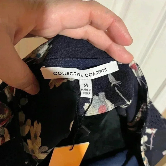 NWT Collective Concepts Navy Floral Dress Size M - Picture 6 of 9